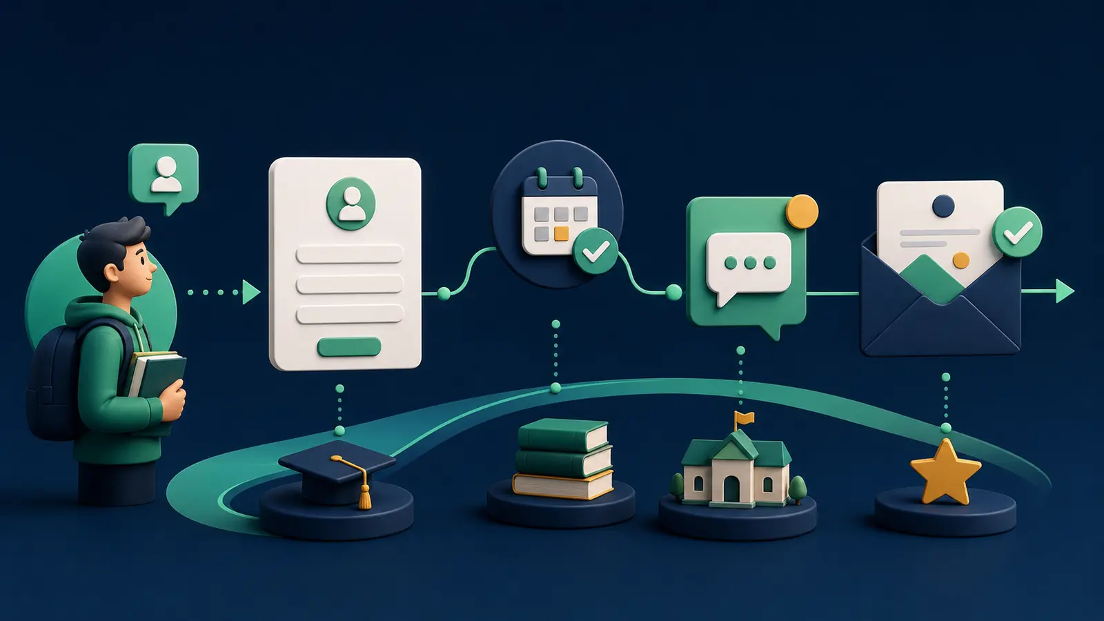 Education Admission Lead Nurture Playbook বিষয়ক Bartago editorial illustration