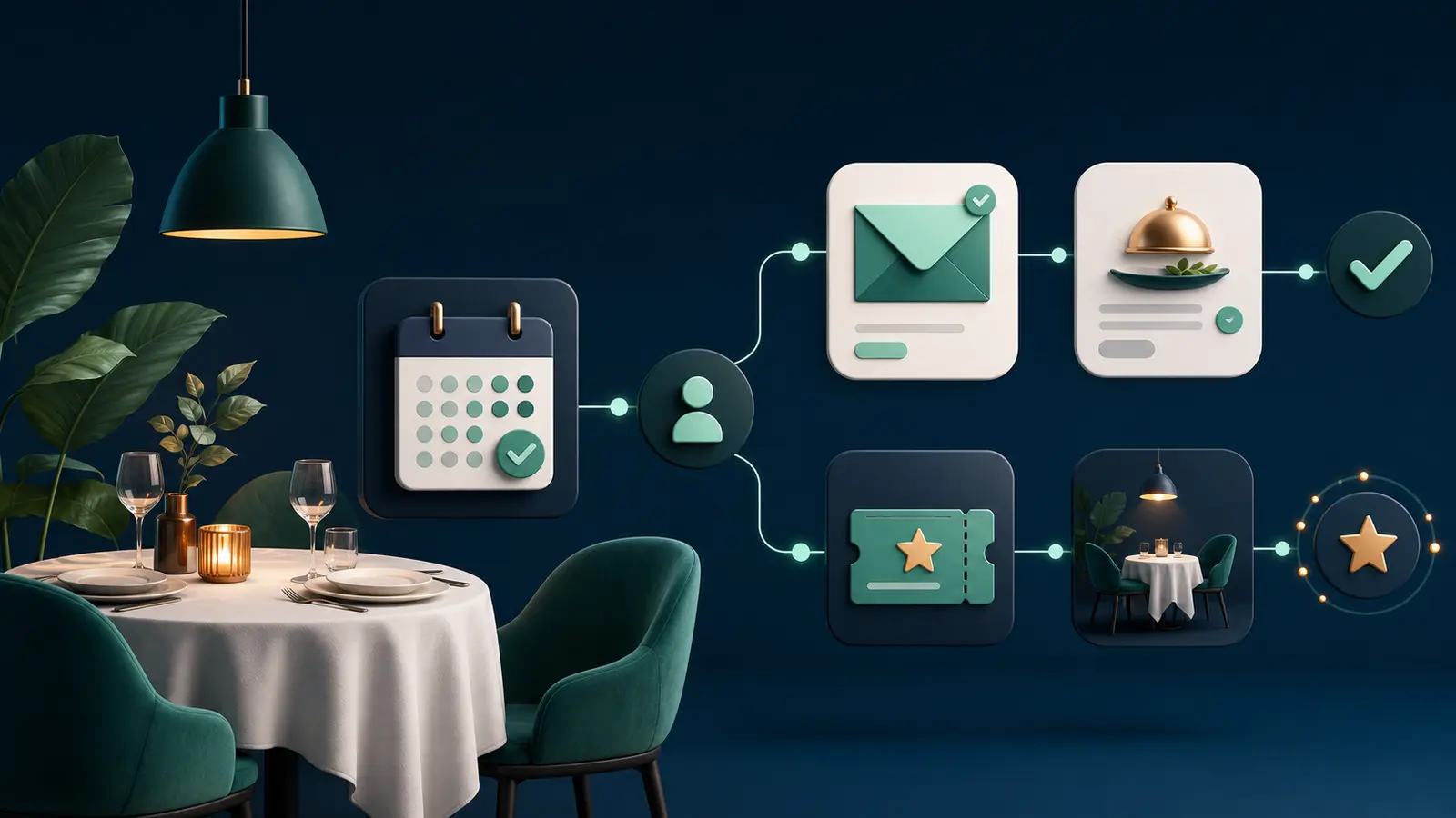 Bartago editorial illustration for Restaurant Booking and Repeat-Visit Automation